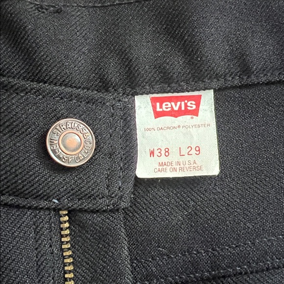 Vintage Levi's Sta-Prest Dacron Polyester Black Pants Men’s Size 38 x 29 - Picture 3 of 7